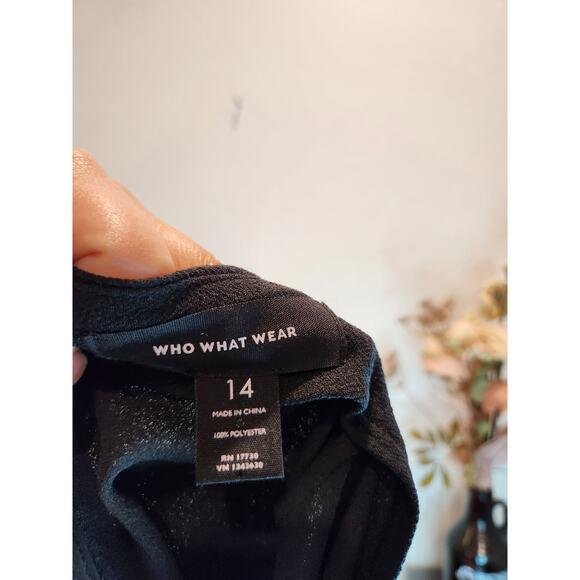 Who What Wear Black Asymmetrical Wrap Skirt with Zipper Detail - Size 14 - Picture 4 of 4